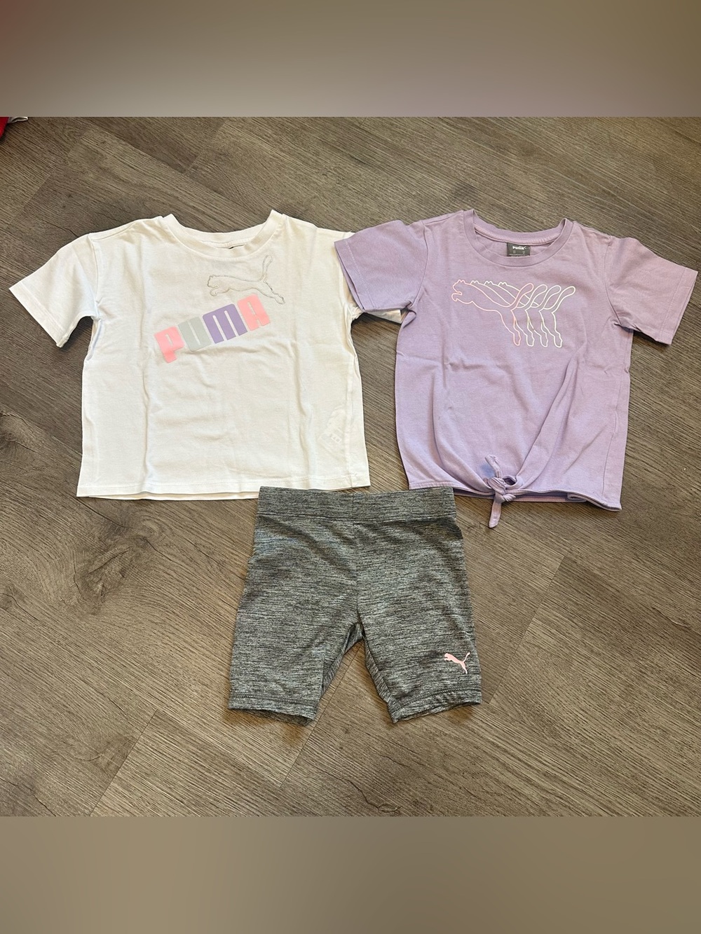 Girls Puma athletic tee & shorts set